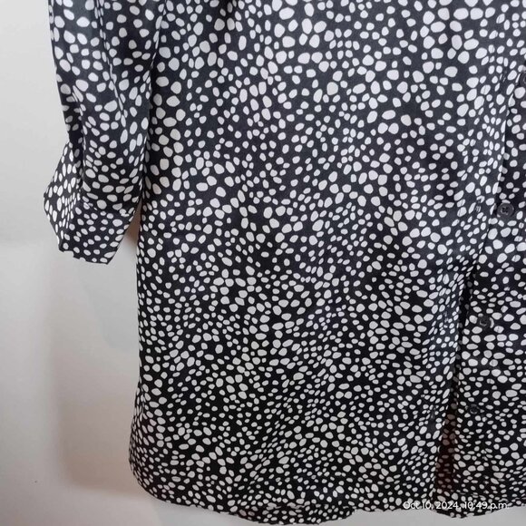 Dynamite shirt Dress fits a‎ small-medium huddled circles silky buttonup collar - Picture 6 of 8